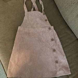 Pastel Pink Corduroy Overall Dress